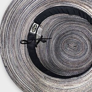 SCALA Womens Sun Hat with‎ UV Protection UPF 50+ Black Gray Stripe One Size